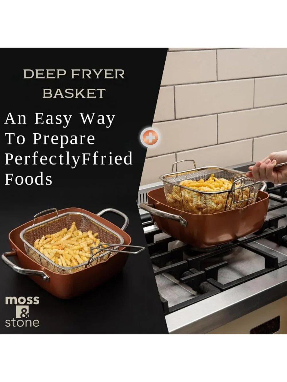6-Piece Deep Fry Pan Set with Fry Basket & 9.5